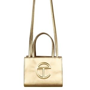 Telfar bag gold mini